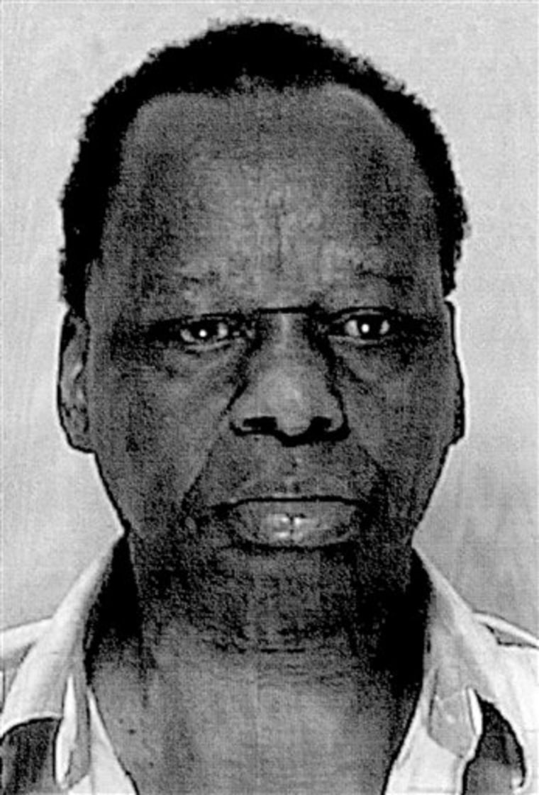 This black-and-white booking photo provided Monday by the Framingham Police Department shows Onyango Obama, arrested in Framingham, Mass., for several infractions, including operating a motor vehicle under the influence of alcohol. 